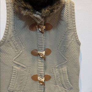 Maurices Faux Fur Trim Vest in Tan and Browns